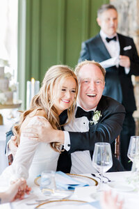 bride and groom smiling after wedding ceremony