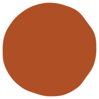 a solid clay colored imperfect circle