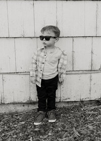 son with sunglasses on