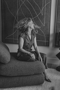 Calgary interior designer letting loose with a relaxed sway, capturing a joyful and creative spirit.