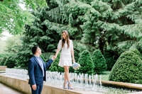 Chicago surprise engagement  couple poping the question,