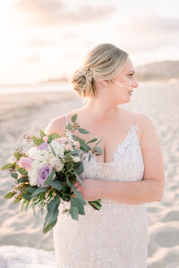 Beach Wedding and bride located in Southern California.