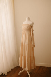 Ivory lace gown from Nashville client closet, styled for maternity and newborn photography sessions.