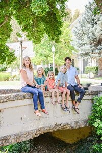 Utah Family Photo sitting on a bridge in Lehi near Salt Lake City