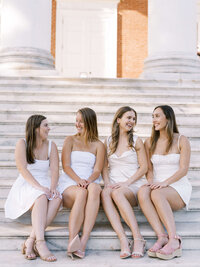 Group of college senior girls smiling