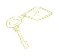 Green, handdrawn key icon