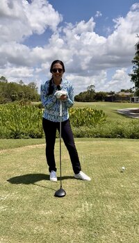 Renee O’Higgins, PGA and LPGA golf instructor teaching a lesson at Quail West in Naples, Florida.