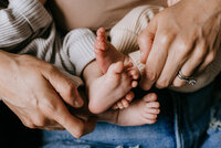 up close image of newborn toes