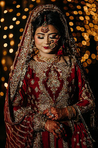 Stunning Muslim bride poses for portrait