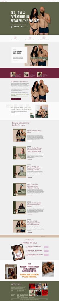Meg O'Neill full page screenshot of podcast page