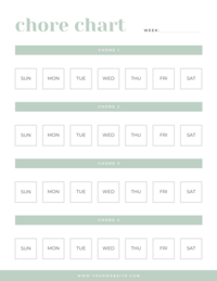 Chore Chart 2 - Ultimate Canva Planner Toolkit - Jessica Compton Creative Design
