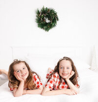 Image of Family at Studio Christmas Photography Session by Hobart Newborn Photographer Lauren Vanier