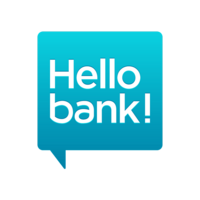Logo de la marque Hello Bank qui a fait partie de ceux qui ont fait confiance à Manon Klisz pour créer du contenu UGC authentique