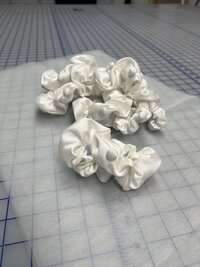 custom keepsake scrunchies with fabric covered buttons