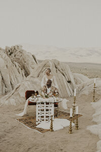 bipoc couple eloping at Moonrocks in Northern Nevada styled by Lucky Burro rentals