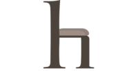 An "h" monogram stylized as a chair.