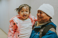 two women smiling