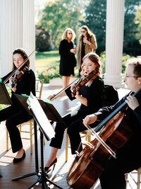 Musicians playing at a wedding in Rosemont Manor