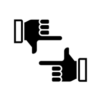 Icon of two hands framing a shot