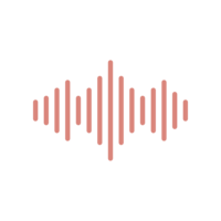 Pink illustration of sound waves icon