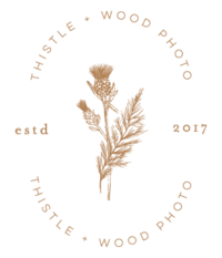 thistle + wood photo logo