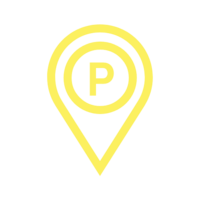 Pilates214 parking location  icon in Pilates214 yellow.