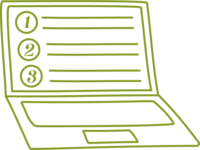 Green illustration of laptop