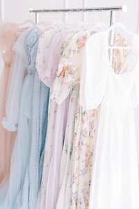 beautiful pink, white, blue, floral dresses