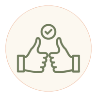 Thumbs up approval icon representing client satisfaction