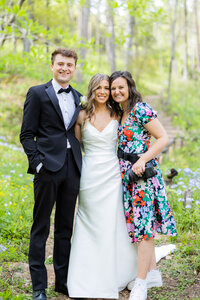 Eleanor Stenner with bride and groom at Birmingham wedding 
