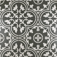 Black and white star floor tile from Lowe's