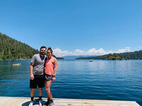 Jordin brinn and her partner standing together at Lake tahoe, NV.