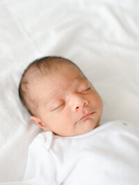 A detail image of a one-year-old boy by Amsterdam-based photographer, Sim Sawyers.