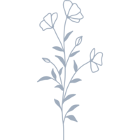 Light blue floral outline