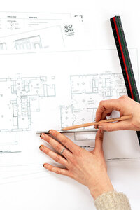 Interior designers in Boston prepare existing conditions plans and CAD drawing sets to organize full home interior design projects from start to finish.