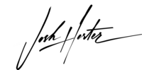 josh hester's hand-drawn signature