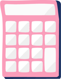 Simple pink calculator illustration