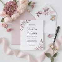 Stationary invitation suite flat lay.