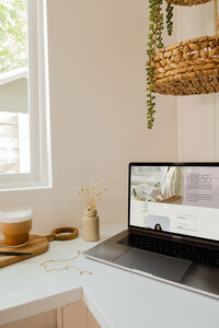 creative service provider brand and website designer mockup designs on laptop