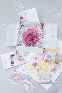 open rose sugar flower in shipping box