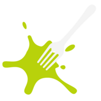 White fork green paint logo
