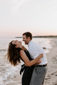 couple hugging and laughing