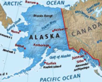 USA map zoomed into the state of Alaska
