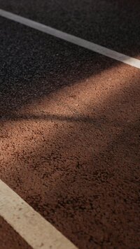Track lane with a single sliver of sulight
