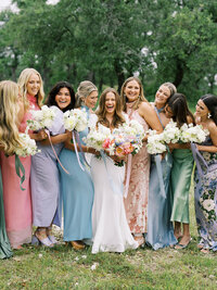 Bride and bridesmaids at Austin wedding planned by Bianca Nichole and Co