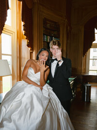 couple's romantic engagement session at Great Meadows Virginia