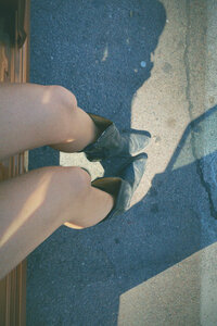 Woman’s wearing knee high boots

