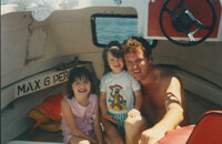Sarah and Lisa Godenzi with their father Stephen Godenzi