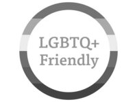 LGBTQAI+ fotograf som har en logga för LGBTQ+  friendly