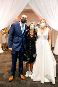 Eleanor Stenner with bride and groom at Birmingham wedding 